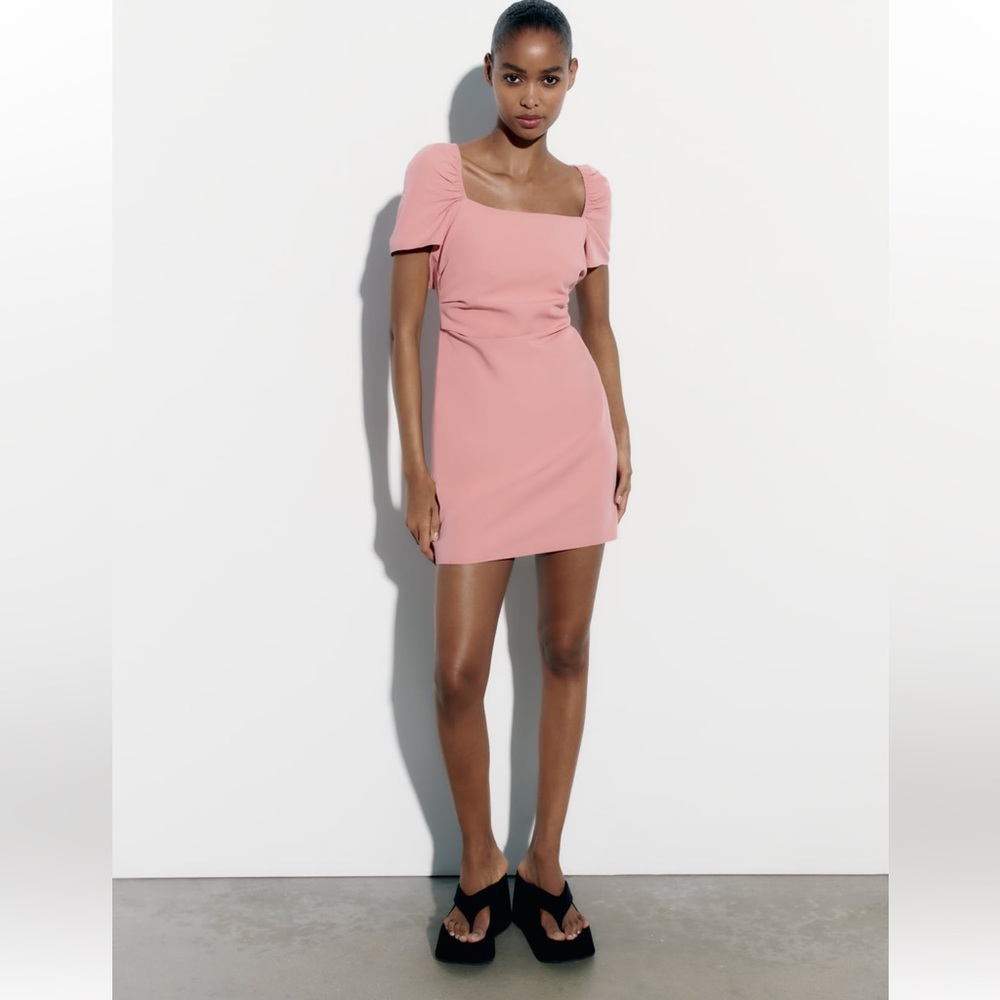 Zara linen blend mini dress